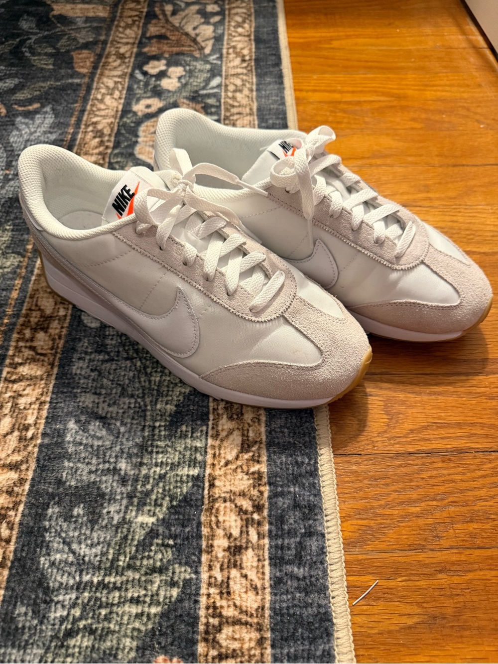 Nike Women’s White & Light Gray Classic Nylon Sneakers